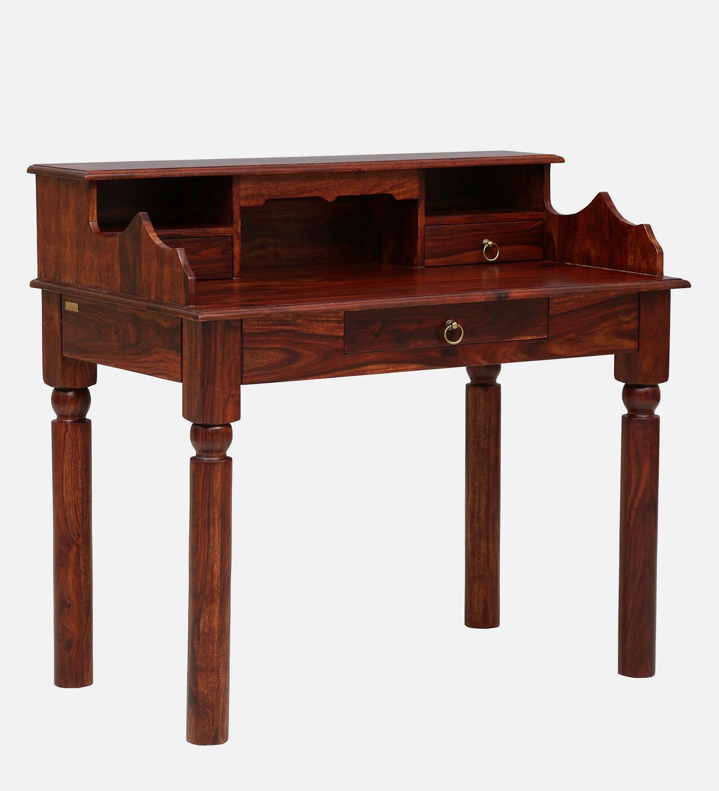 Sheesham Wood Writing Table In Honey Oak Polish Finish