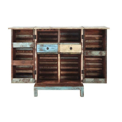 Solid Wood Bar Cabinet In Multi Color Finish