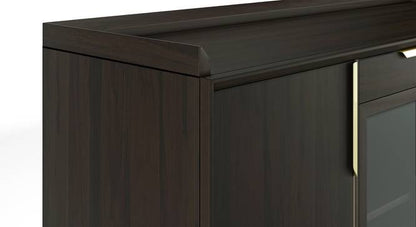 Solid Wood Bar Cabinet In American Walnut Finish