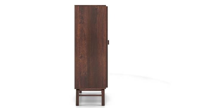 Solid Wood Bar Cabinet In Walnut Finish