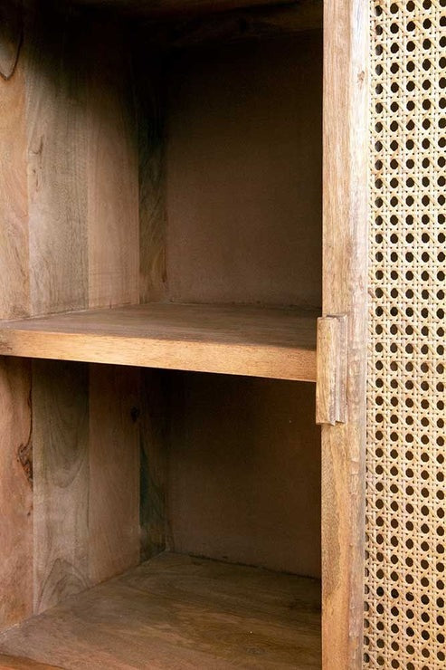 Solid Wood Bar Cabinet In Mango Natural Finish