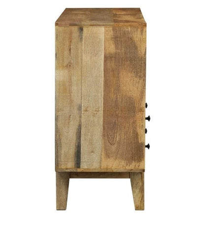 Solid Wood Bar Cabinet In Natural Finish