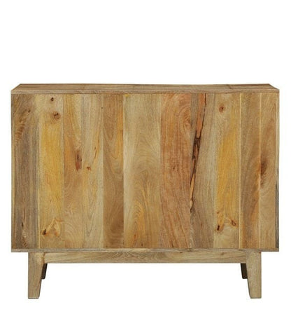 Solid Wood Bar Cabinet In Natural Finish