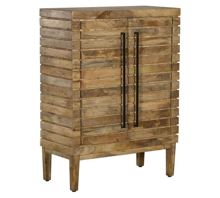 Solid Wood Bar Cabinet In Natural Finish