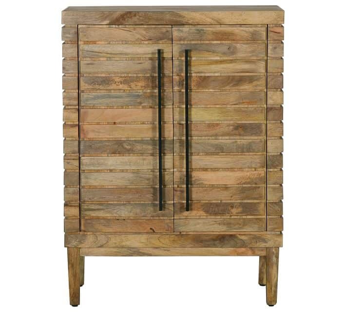 Solid Wood Bar Cabinet In Natural Finish