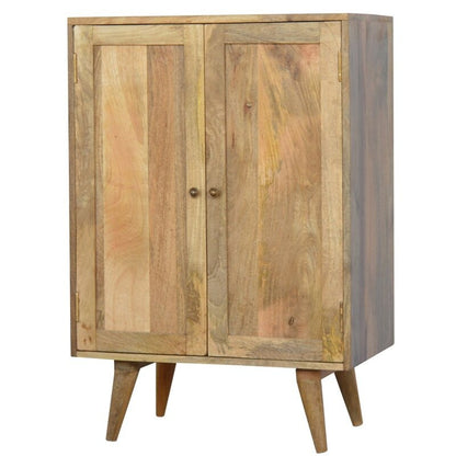 Solid Wood Bar Cabinet In Brown Finish