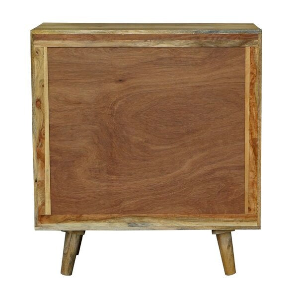 Solid Wood Bar Cabinet In Brown Finish