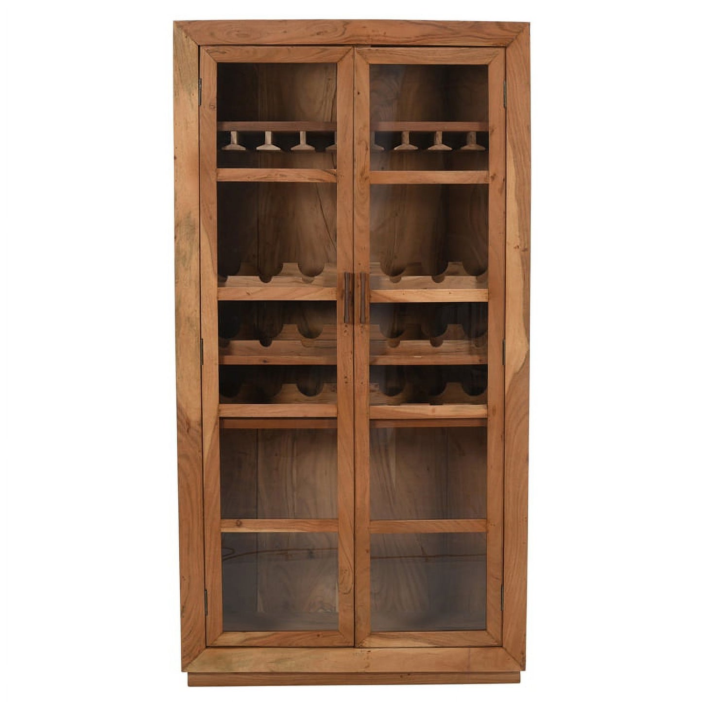 Solid Wood Bar Cabinet In Natural Finish