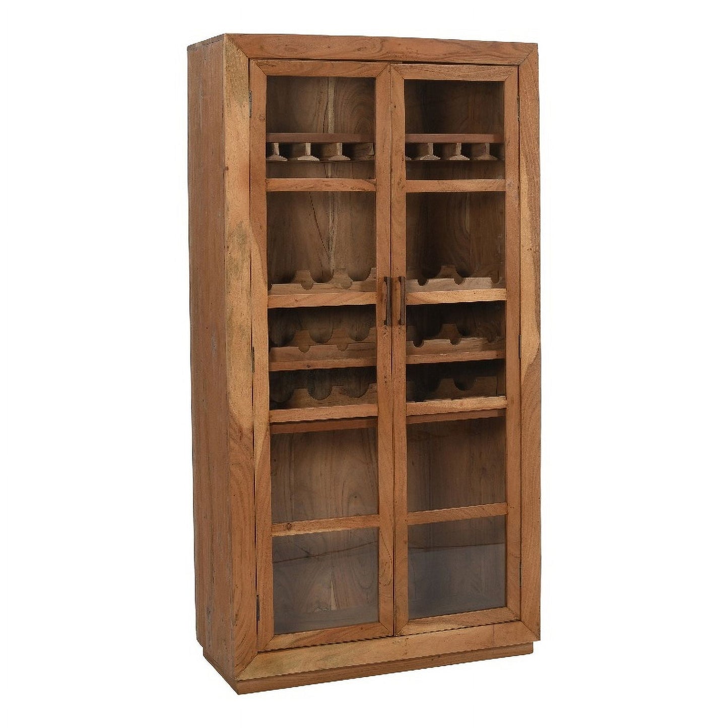 Solid Wood Bar Cabinet In Natural Finish