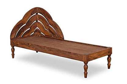 Solid Wood Diwan In Teak Finish