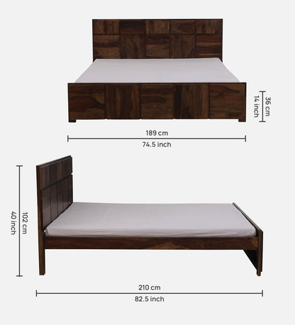 Plazo Sheesham Wood King Size Bed In Provincial Teak Finish