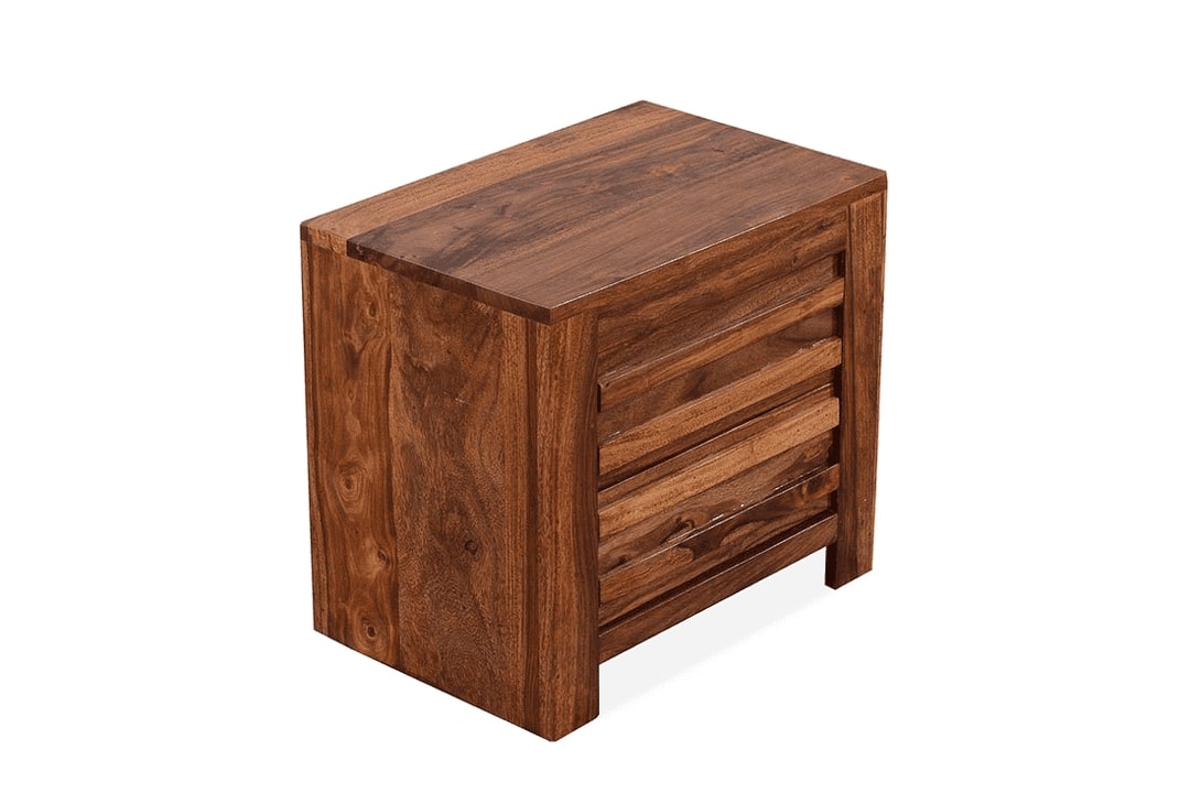 Solid Wood Bedside Tables In Honey Finish