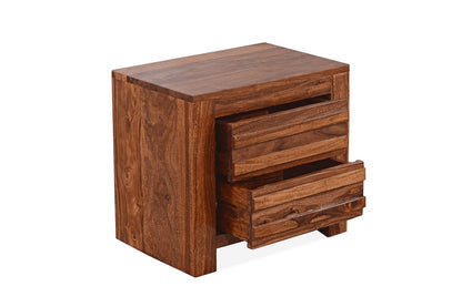 Solid Wood Bedside Tables In Honey Finish