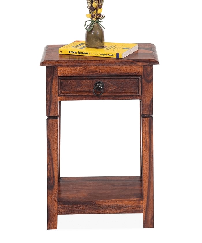 Solid Wood Bedside Tables In Honey Finish