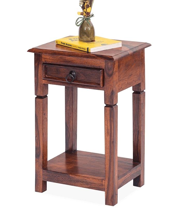 Solid Wood Bedside Tables In Honey Finish