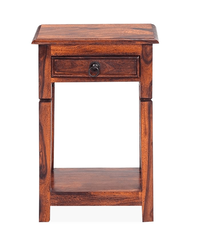 Solid Wood Bedside Tables In Honey Finish