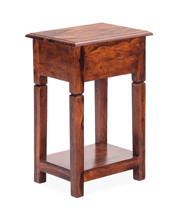 Solid Wood Bedside Tables In Honey Finish