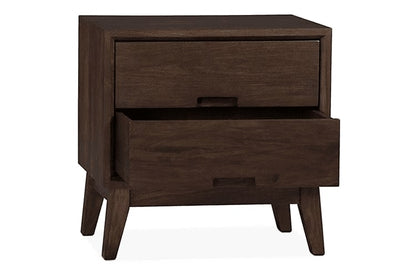 Solid Wood Bedside Tables In Walnut Finish