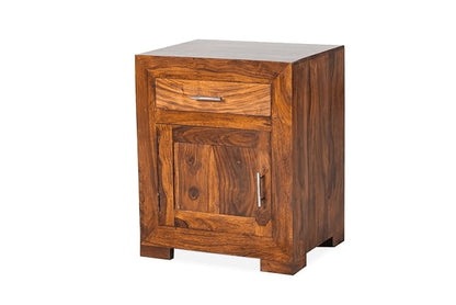 Solid Wood Bedside Tables In Stone Finish