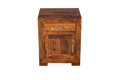 Solid Wood Bedside Tables In Stone Finish