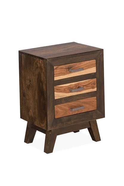 Solid Wood Bedside Tables In Walnut Finish