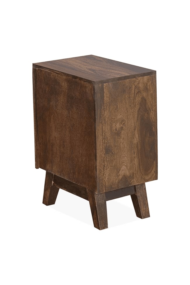 Solid Wood Bedside Tables In Walnut Finish