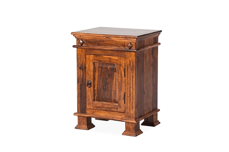 Solid Wood Bedside Tables In Honey Finish