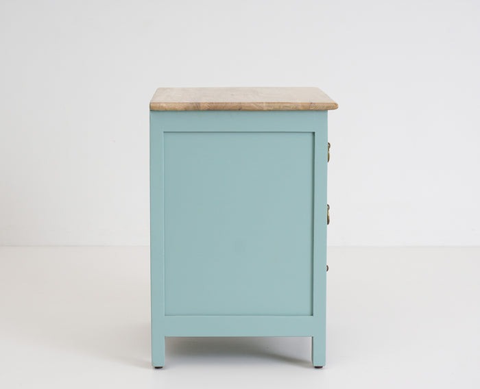 Solid Wood Bedside Tables In Silt Green Finish