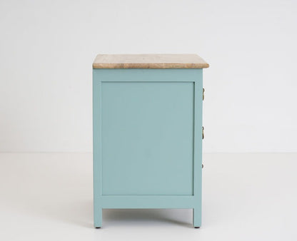 Solid Wood Bedside Tables In Silt Green Finish