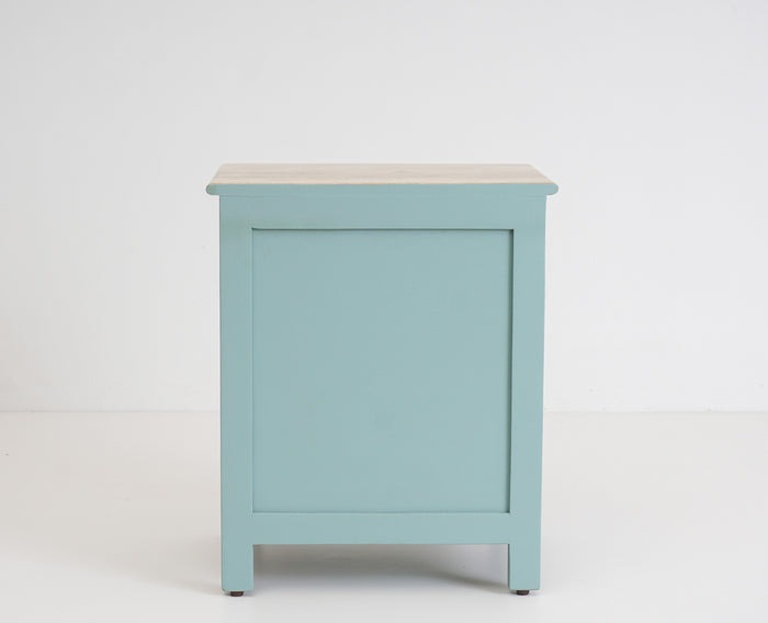 Solid Wood Bedside Tables In Silt Green Finish