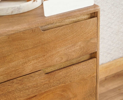 Solid Wood Bedside Tables In Natural Oak Finish