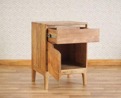 Solid Wood Bedside Tables In Natural Oak Finish