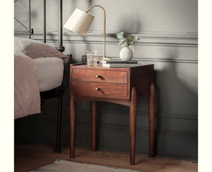 Solid Wood Bedside Tables In Brown Finish