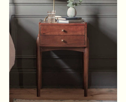 Solid Wood Bedside Tables In Brown Finish