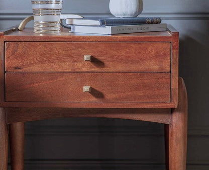 Solid Wood Bedside Tables In Brown Finish