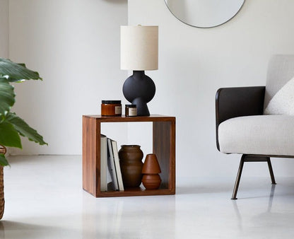 Solid Wood Bedside Tables In Rustic Teak Finish