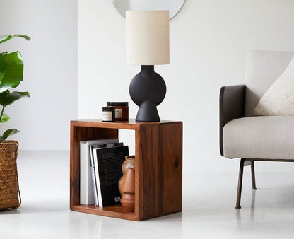 Solid Wood Bedside Tables In Rustic Teak Finish