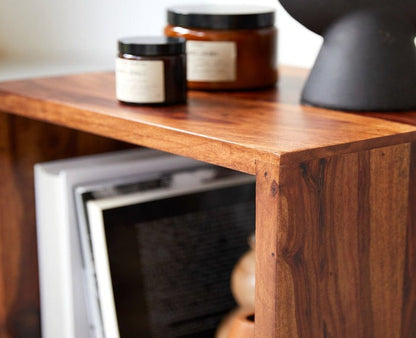 Solid Wood Bedside Tables In Rustic Teak Finish