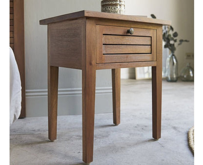 Solid Wood Bedside Tables In Rustic Teak Finish