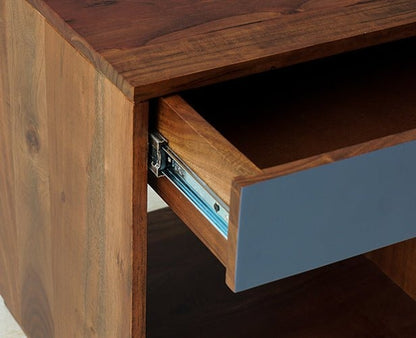 Solid Wood Bedside Tables In Teak Finish