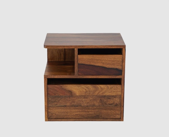 Solid Wood Bedside Tables In Teak Finish