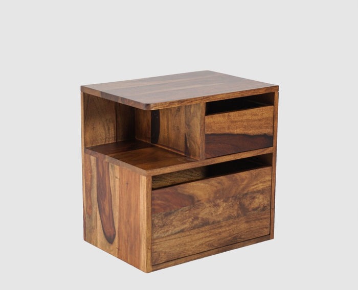 Solid Wood Bedside Tables In Teak Finish