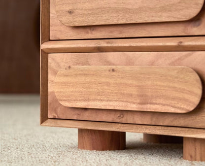 Solid Wood Bedside Tables In Natural Finish