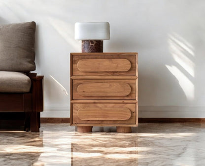 Solid Wood Bedside Tables In Natural Finish