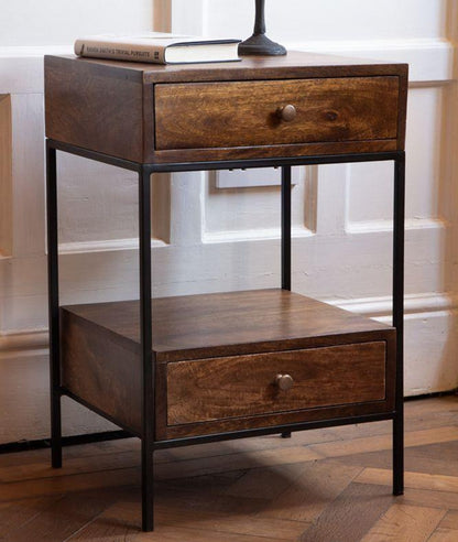 Solid Wood Bedside Tables In Walnut Finish