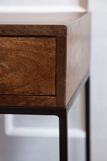 Solid Wood Bedside Tables In Walnut Finish