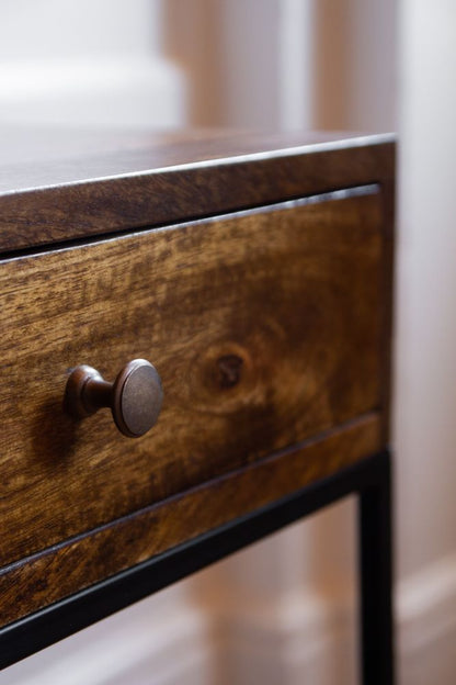 Solid Wood Bedside Tables In Walnut Finish