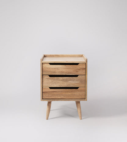 Solid Wood Bedside Tables In Natural Finish