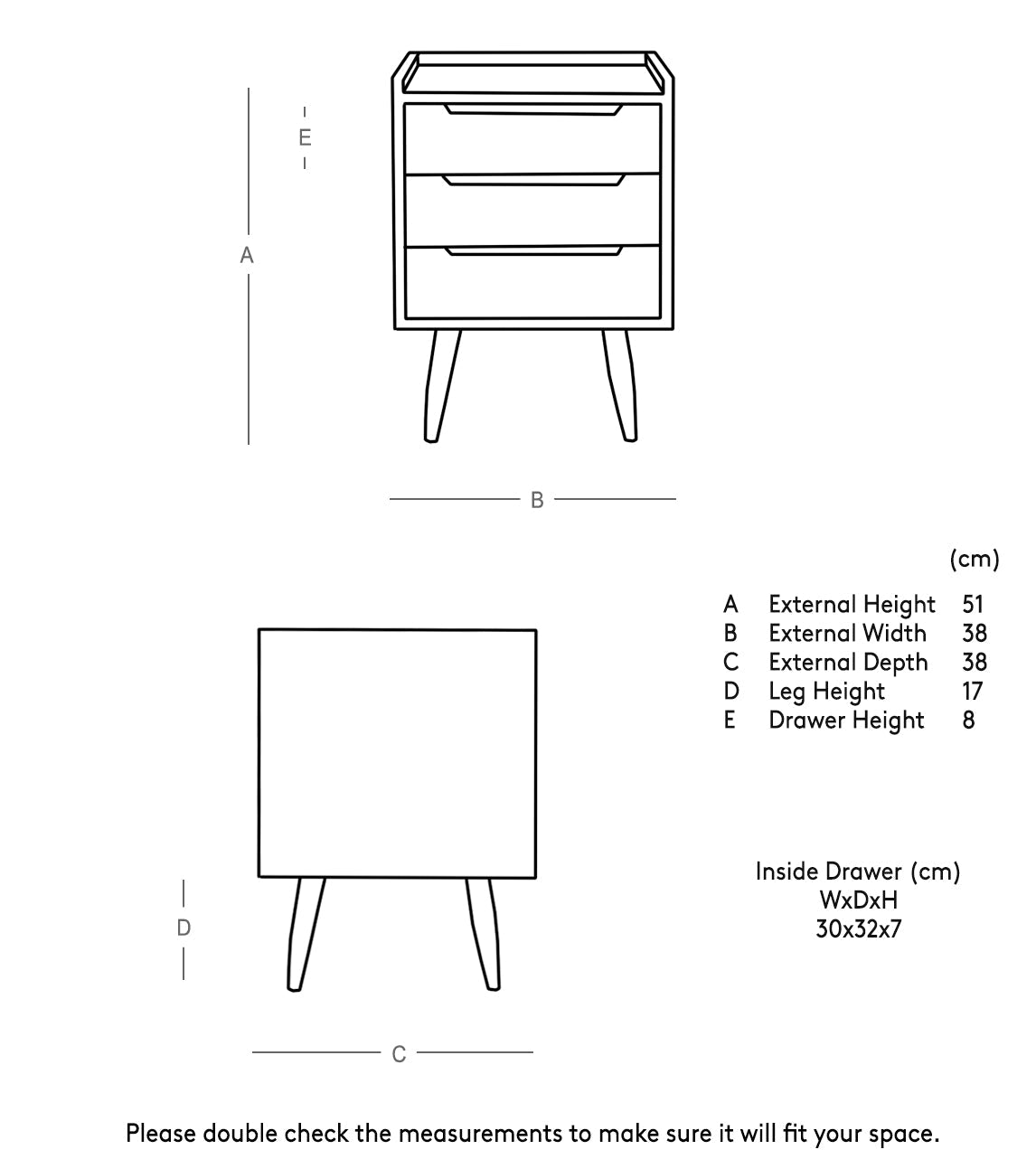 Solid Wood Bedside Tables In Natural Finish