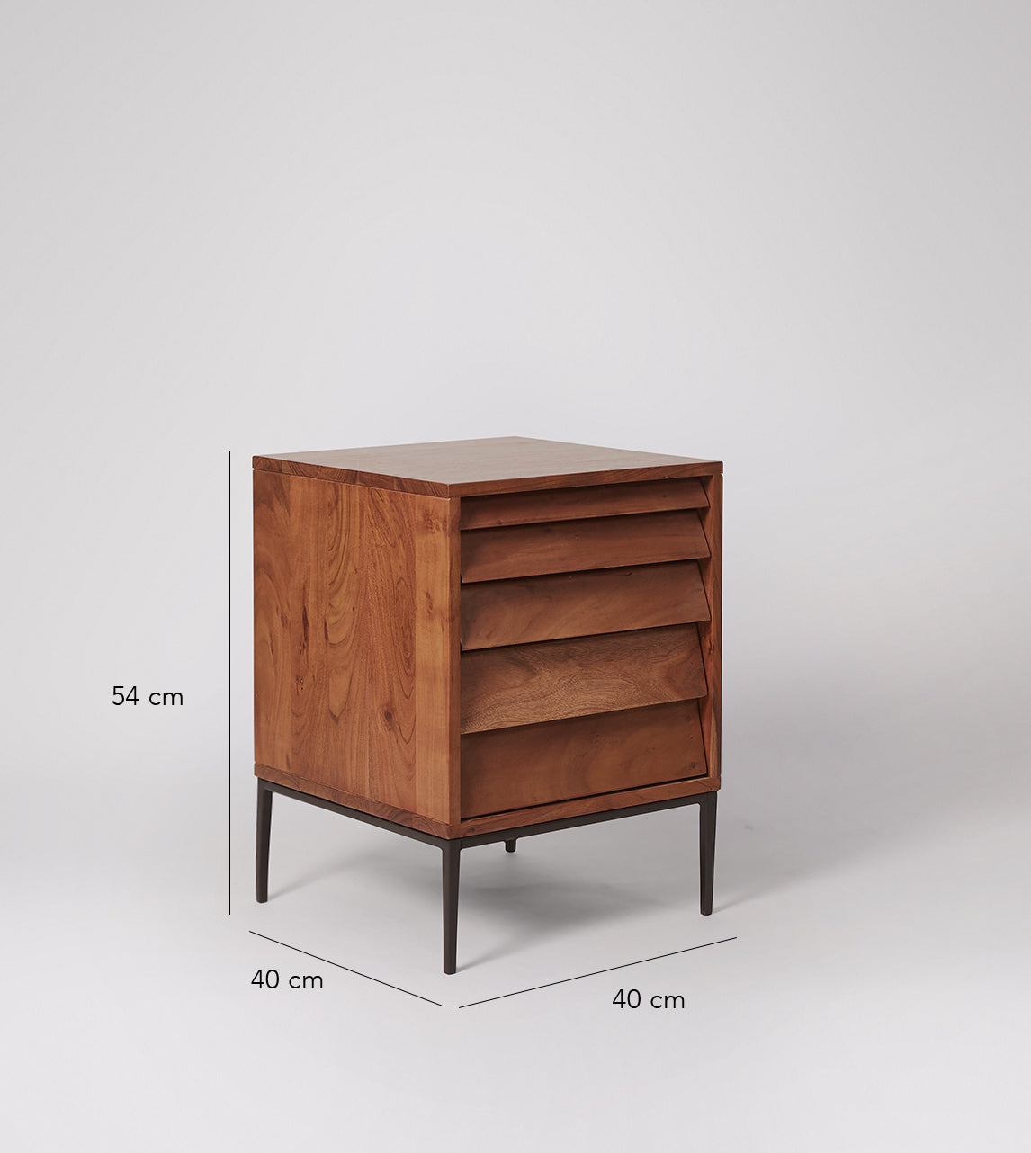 Solid Wood Bedside Tables In Teak Finish